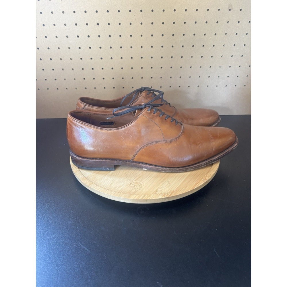 Allen Edmonds Shoes Mens Size 11.5 B Carlyle‎ Oxford Brown Tan Plain Toe Dress